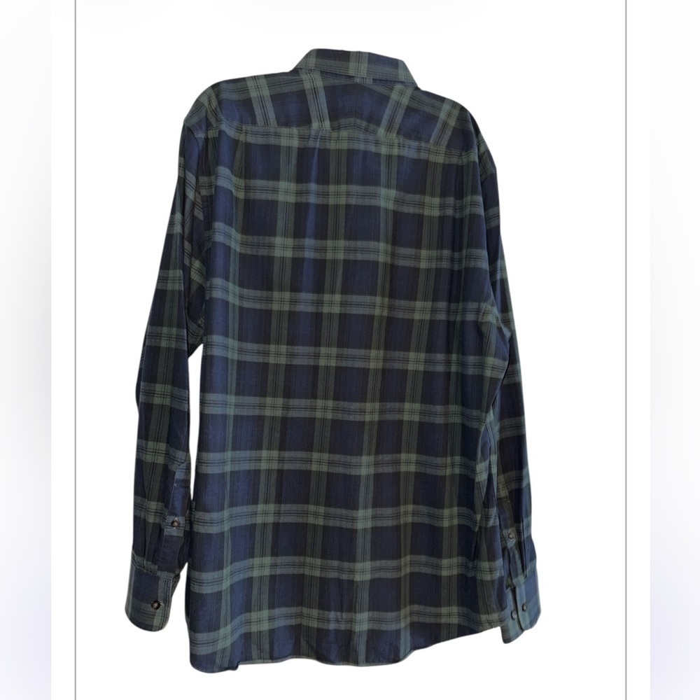 Charles Tyrwhitt Flannel Check Shirt-In Blue Checkered Button Down Shirt Size XL - Picture 4 of 11